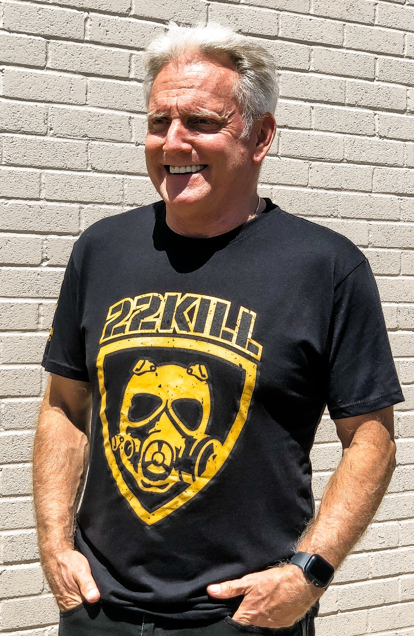 One Tribe Foundation 22KILL shirt. Grey and gold.