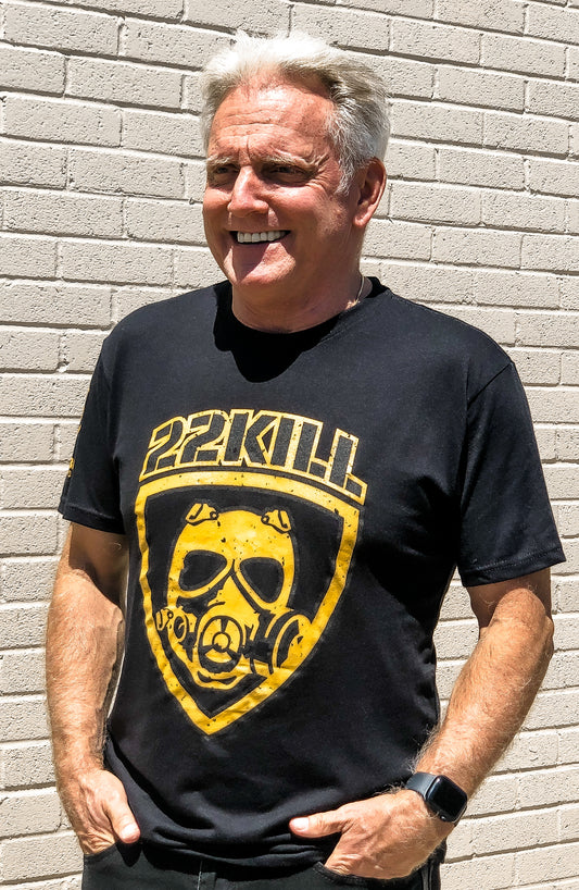 One Tribe Foundation 22KILL shirt. Grey and gold.