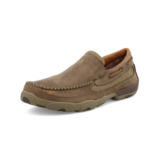 Twisted X Slip-On Driving Mocs in Bomber brown available from One Tribe Foundation.