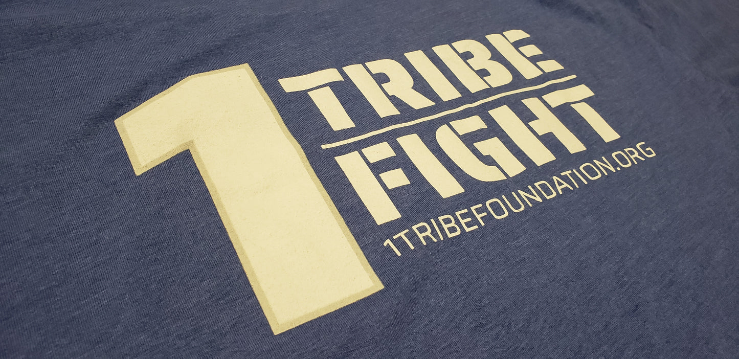 One Tribe Foundation royal blue t-shirt. One Tribe One Fight.