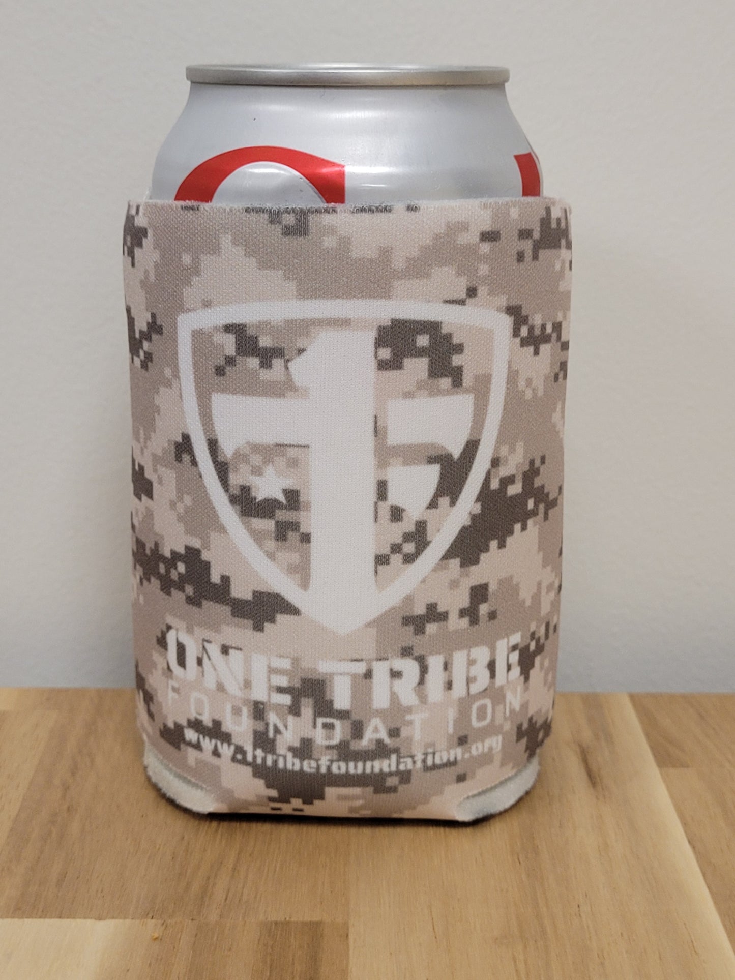 One Tribe Foundation digi camo koozie