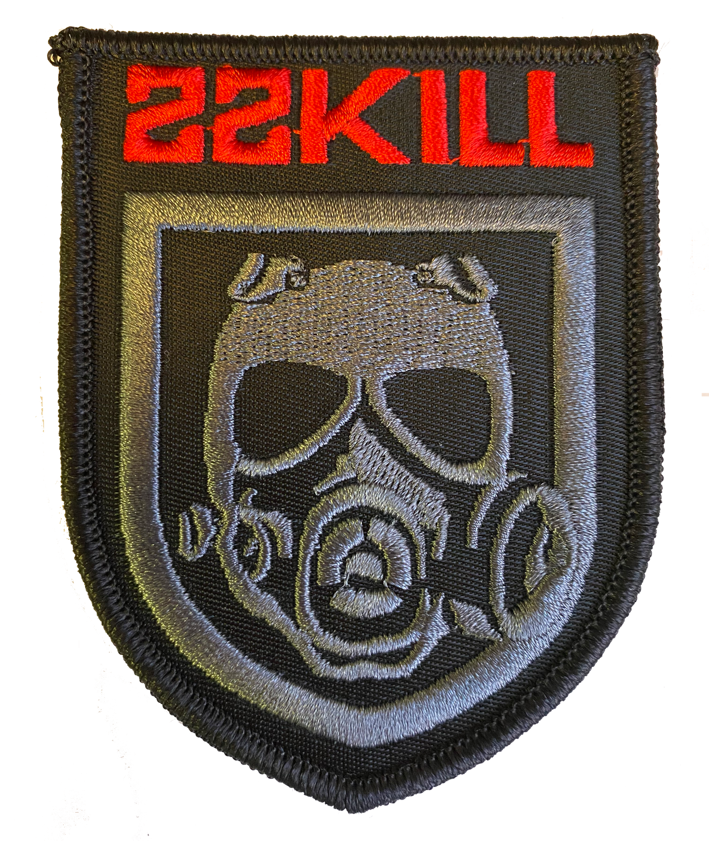 3-inch 22KILL silver gas mask shield patch