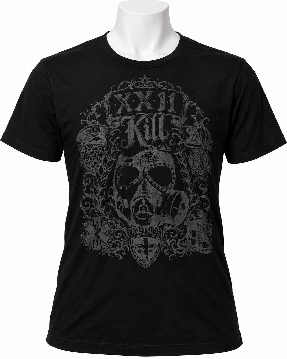 22KILL Black-on-Black Tshirt
