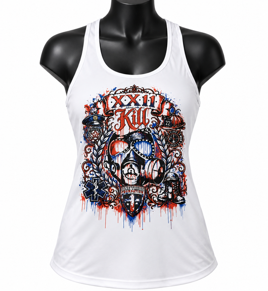 22KILL Women’s Performance Tank – White