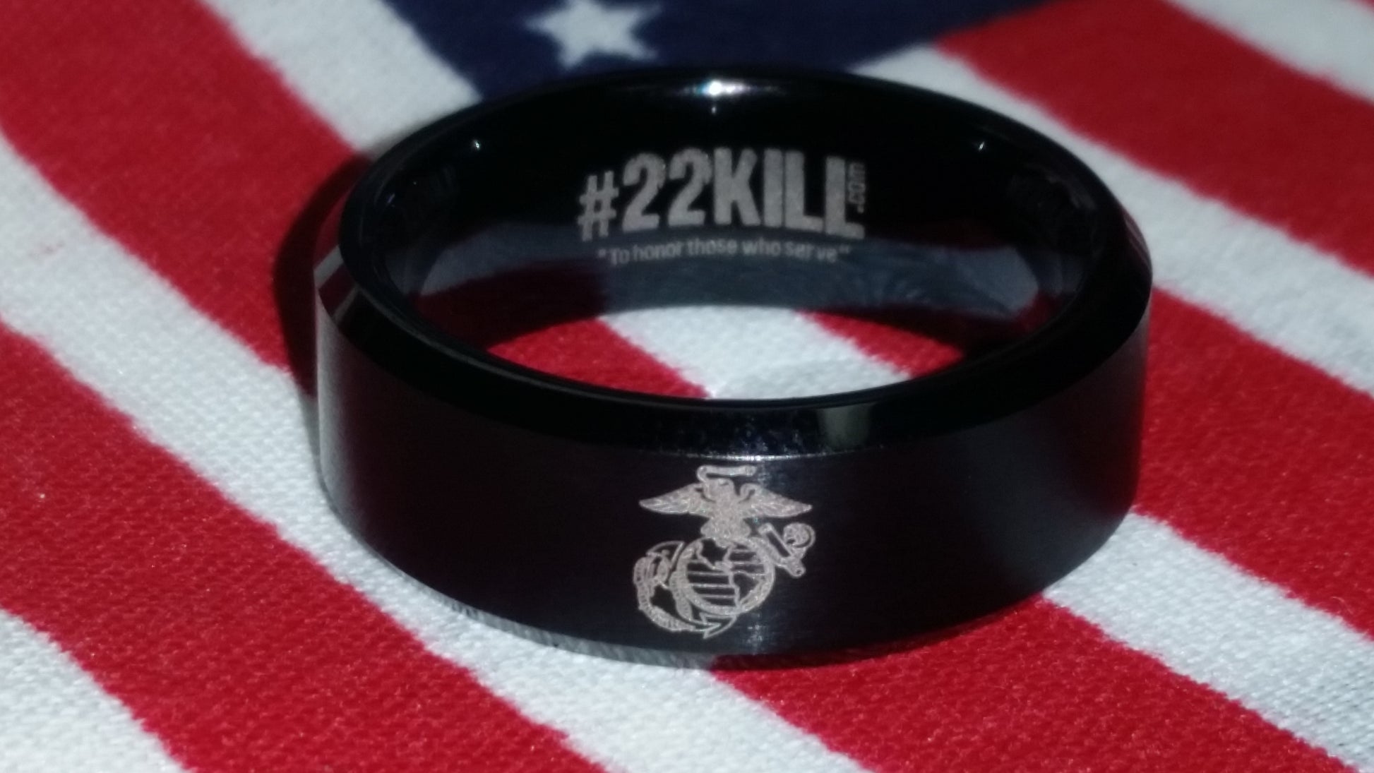 #22KILL USMC engraved honor ring by One Tribe Foundation.
