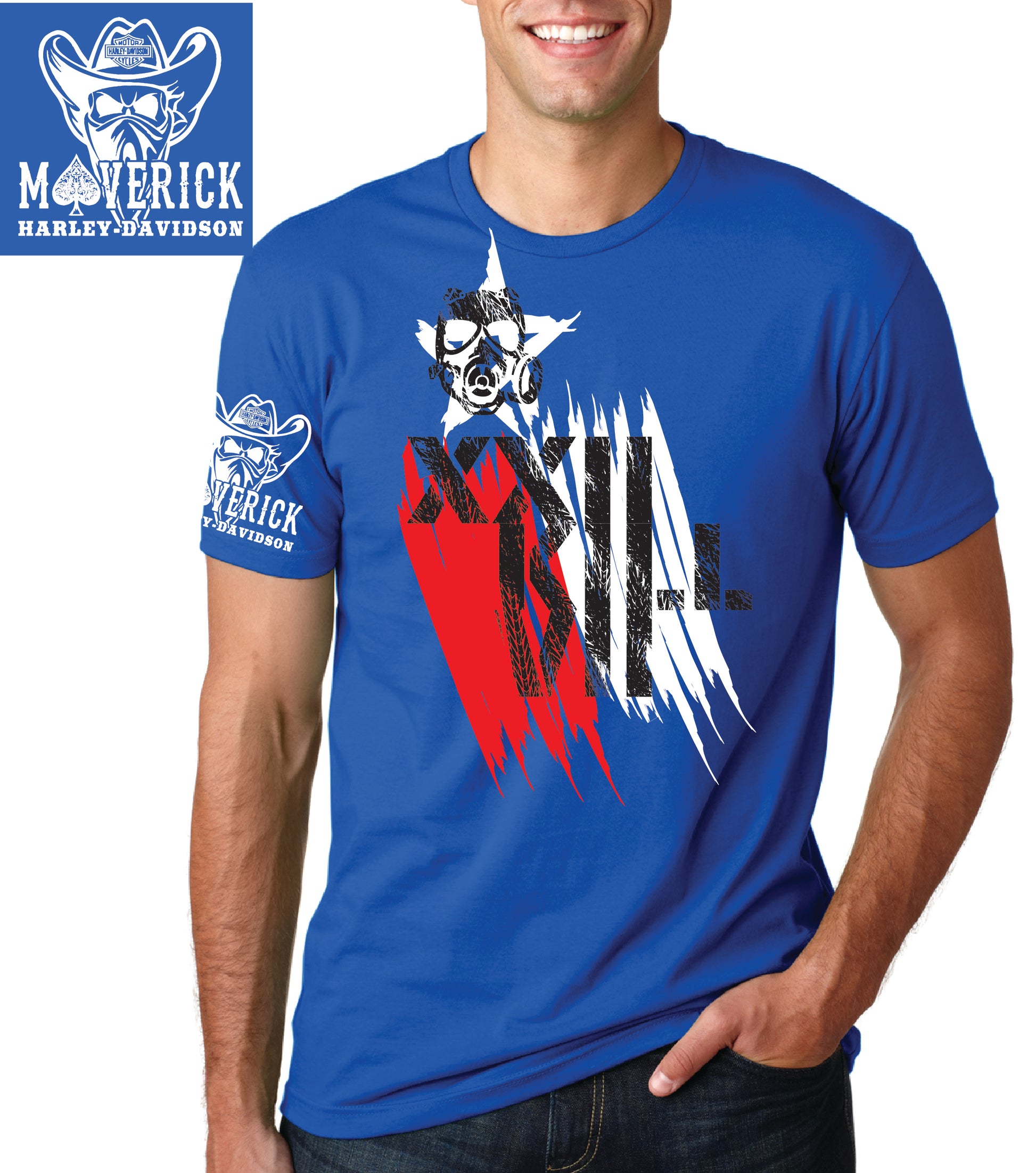 7th Annual 22KILL Ride t-shirt. Maverick Harley-Davidson logo on sleeve.