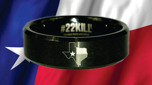 #22KILL Texas engraved honor ring by One Tribe Foundation.