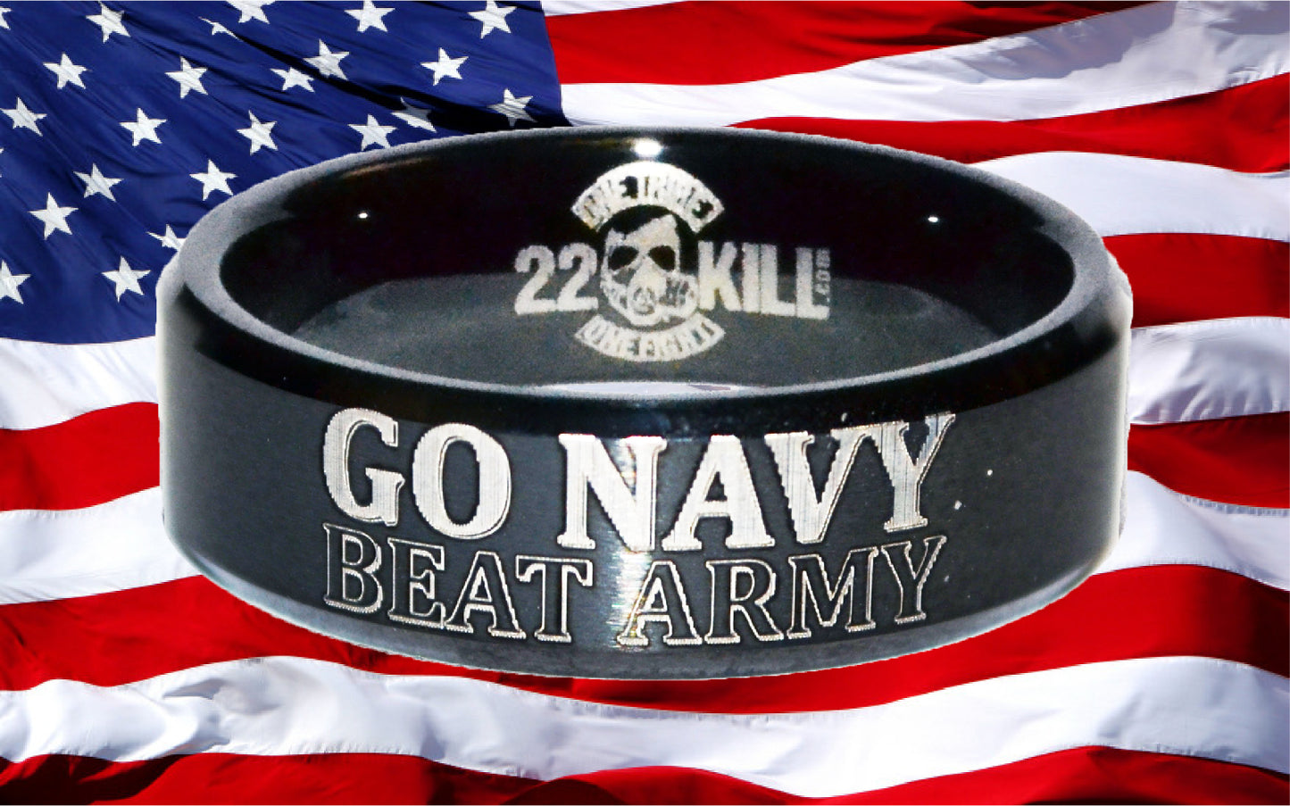 Engraved Honor Ring (Army vs. Navy - "Go Navy")