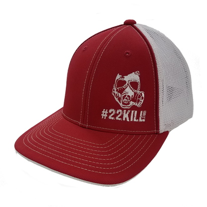 22KILL Flexfit hat in red and white. One Tribe Foundation